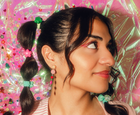 Beaded Dangle Stud Earrings