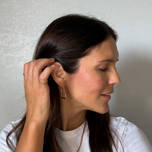 Cosmic Wave Rounded Huggie Hoop Earrings