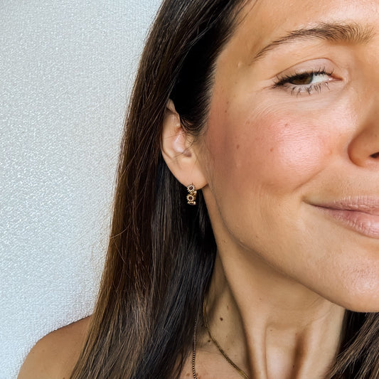 Sunflower 3D Huggie Hoop Earrings