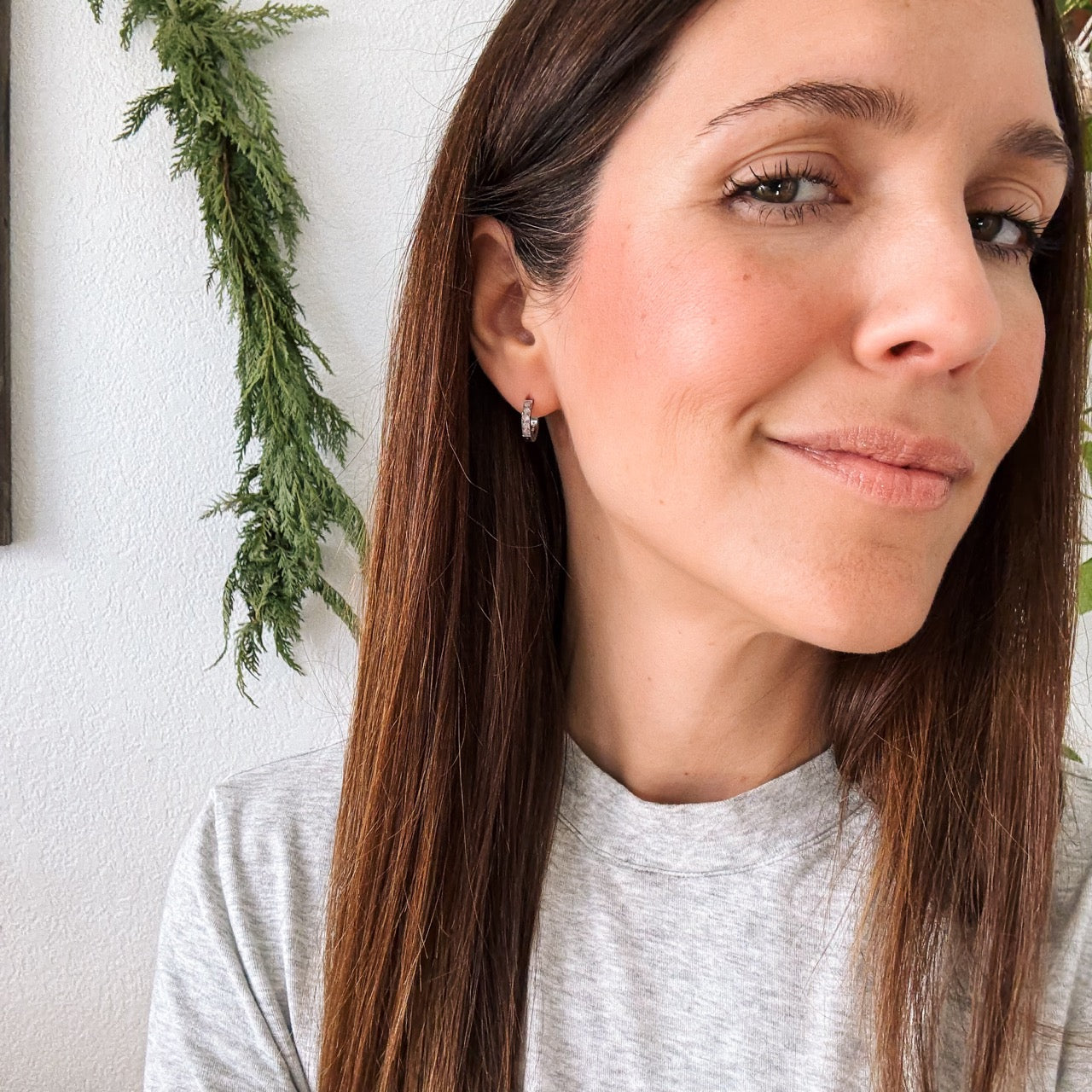 Color Gem Huggie Hoop Earrings