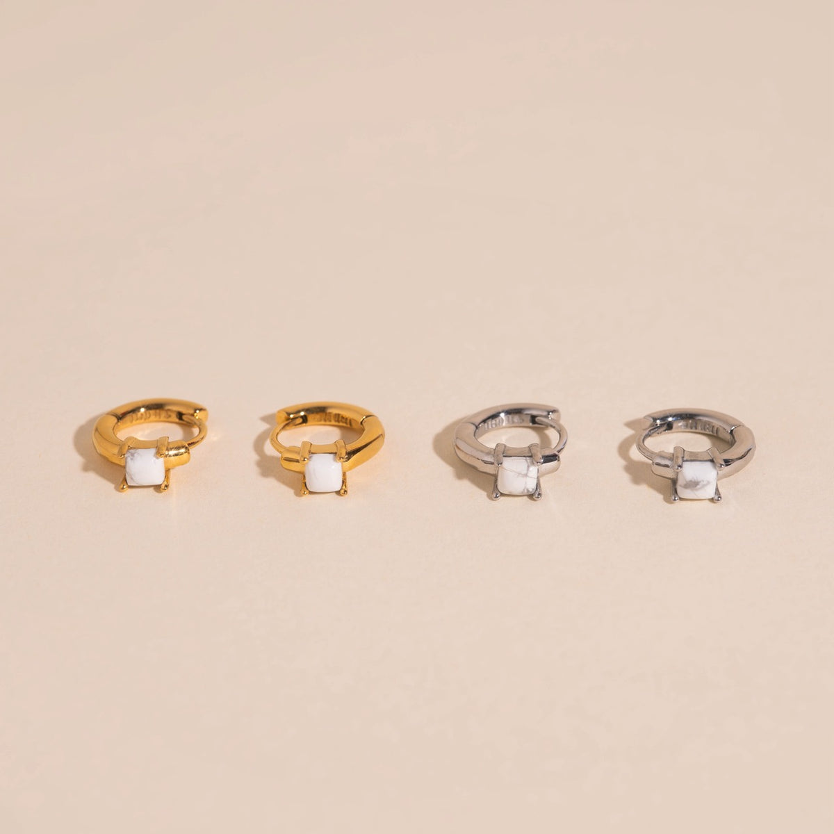 Wrangler Stone Huggie Hoop Earrings