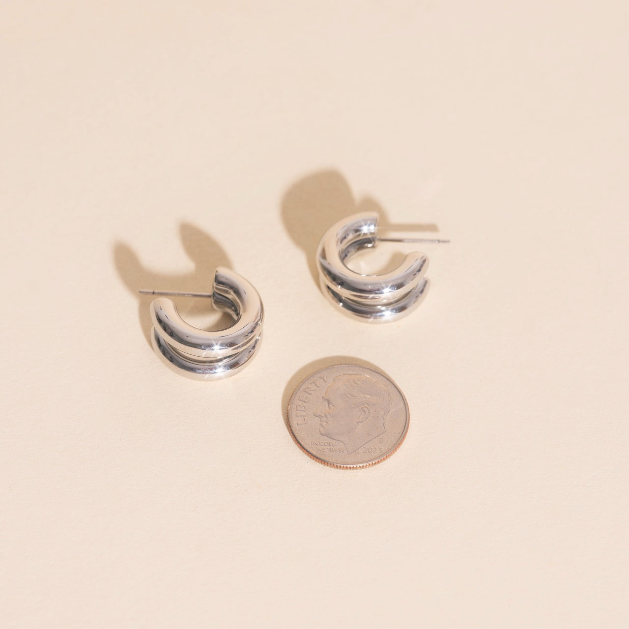 Chunky Crescent Stud Earrings