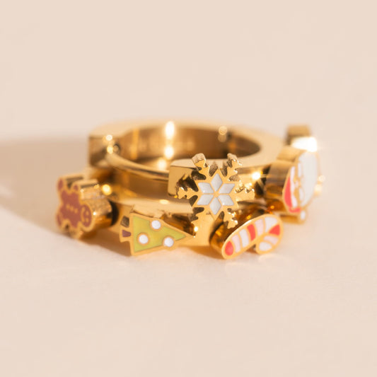 Christmas 3D Huggie Hoop Earrings