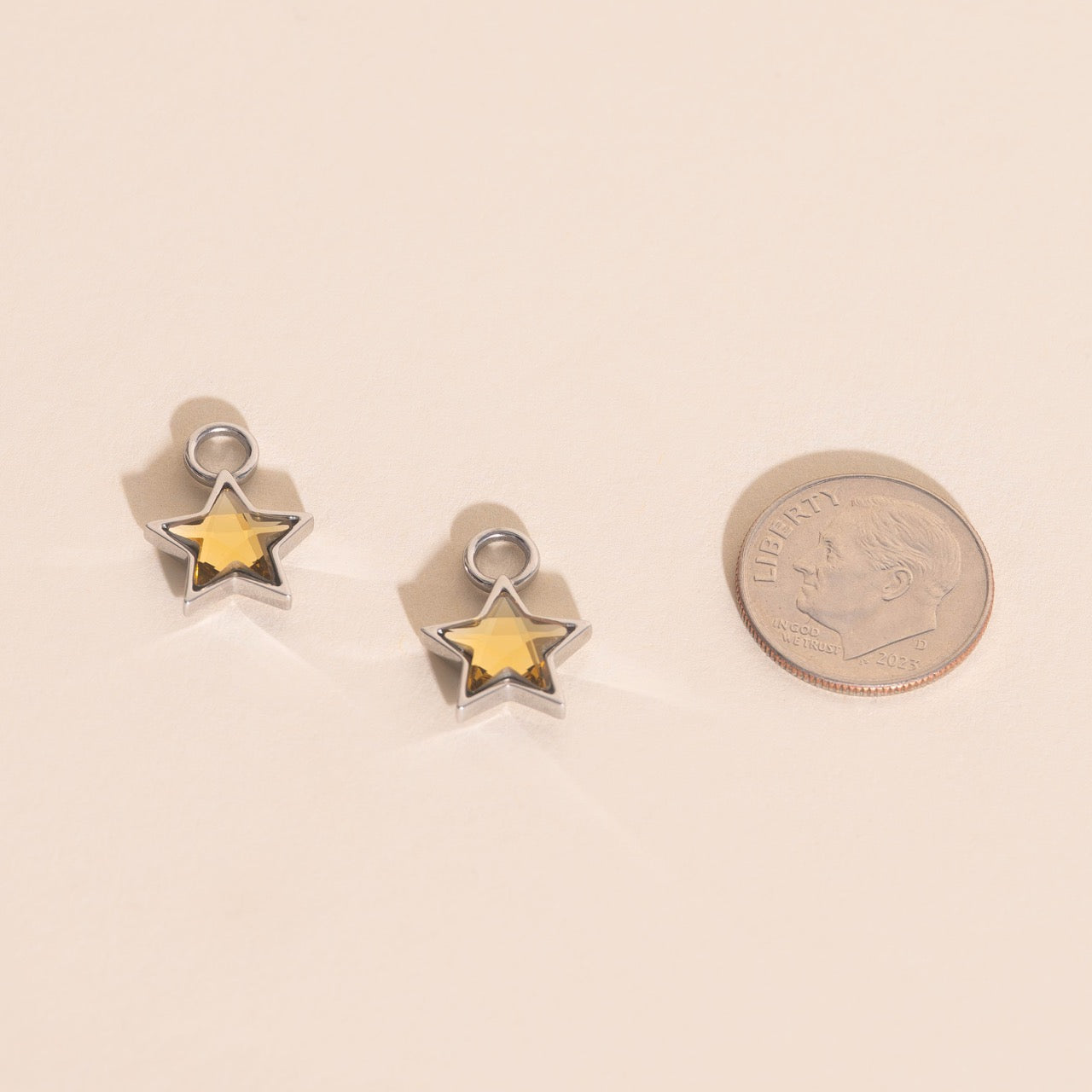 Shiny Star Huggie Hoop Charms
