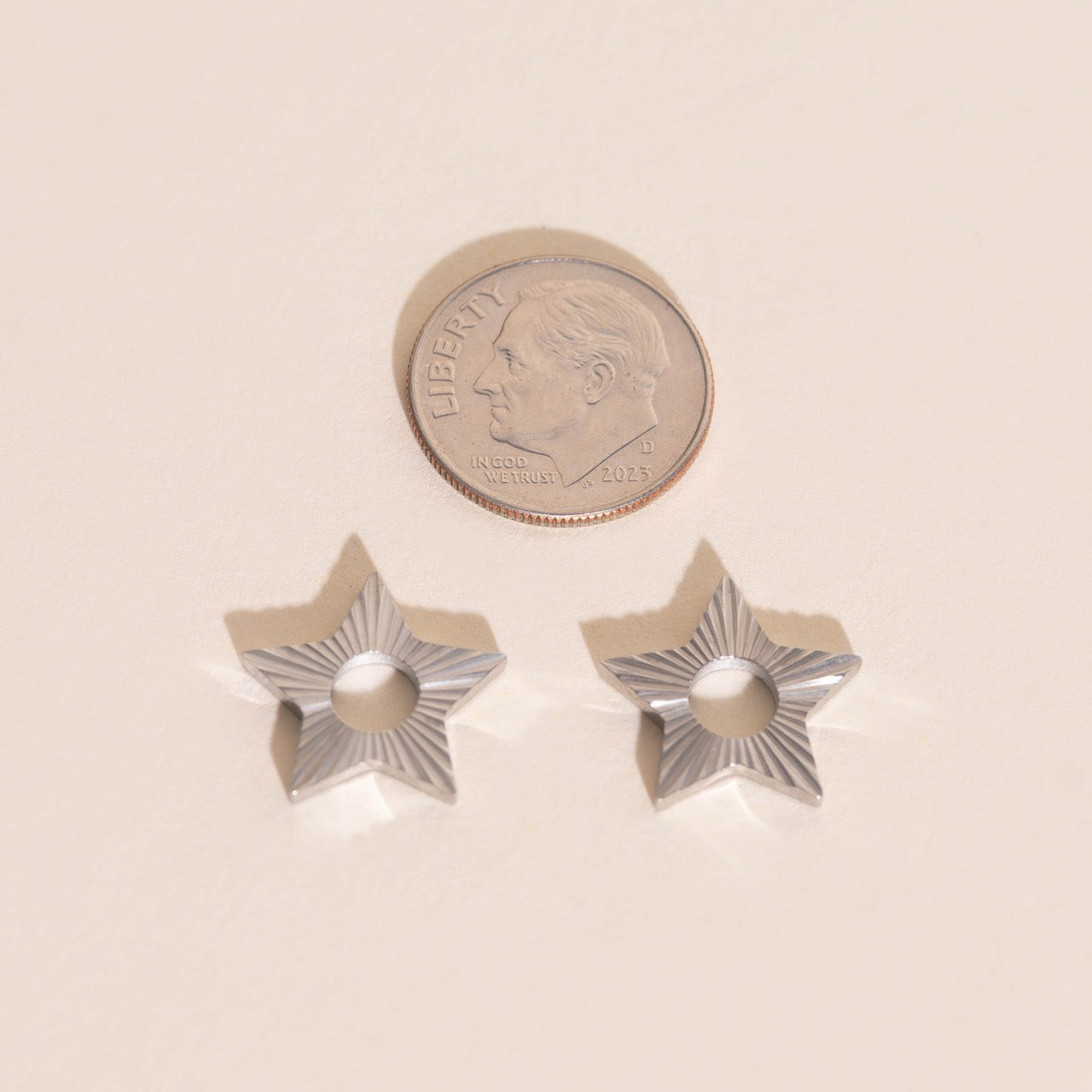 Winter Star Chunky Huggie Hoop Charms