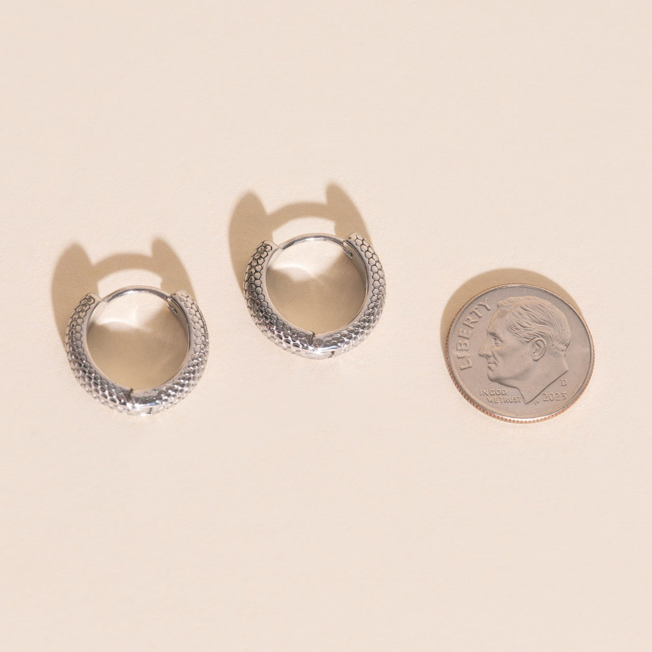 Snake Chunky Huggie Hoop Earrings