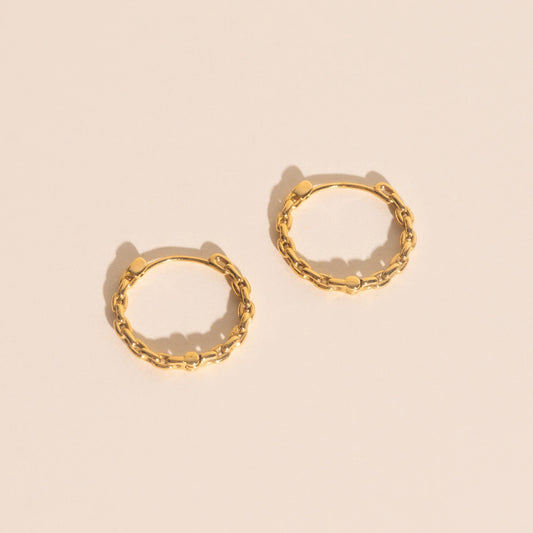 Chain Huggie Hoop Earrings