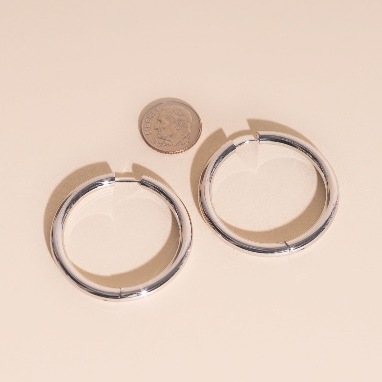 Titanium Jumbo Chunky Rounded Huggie Hoop Earrings