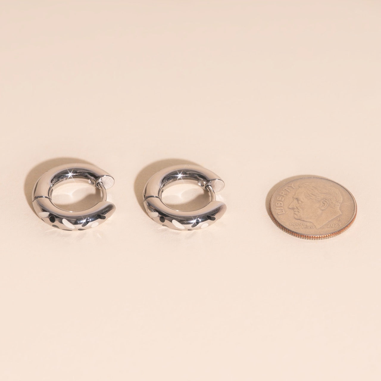Inkdrop Chunky Rounded Huggie Hoop Earrings