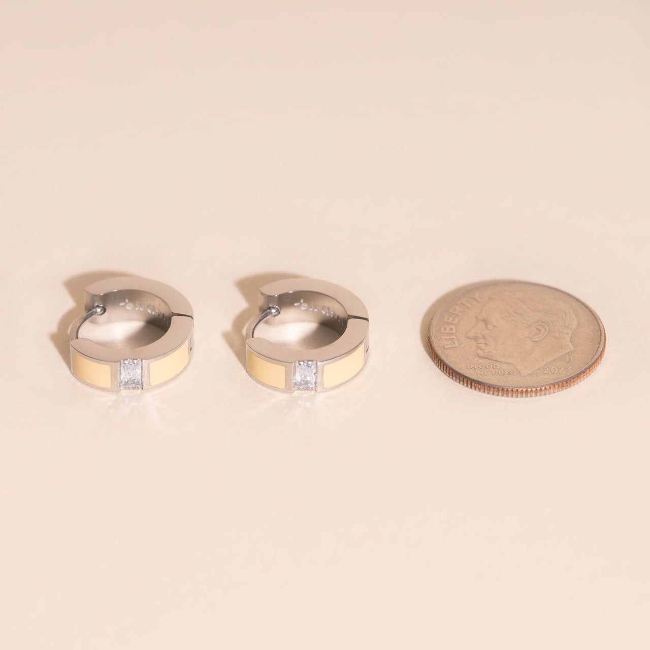 Milkshake Crystal Chunky Huggie Hoop Earrings