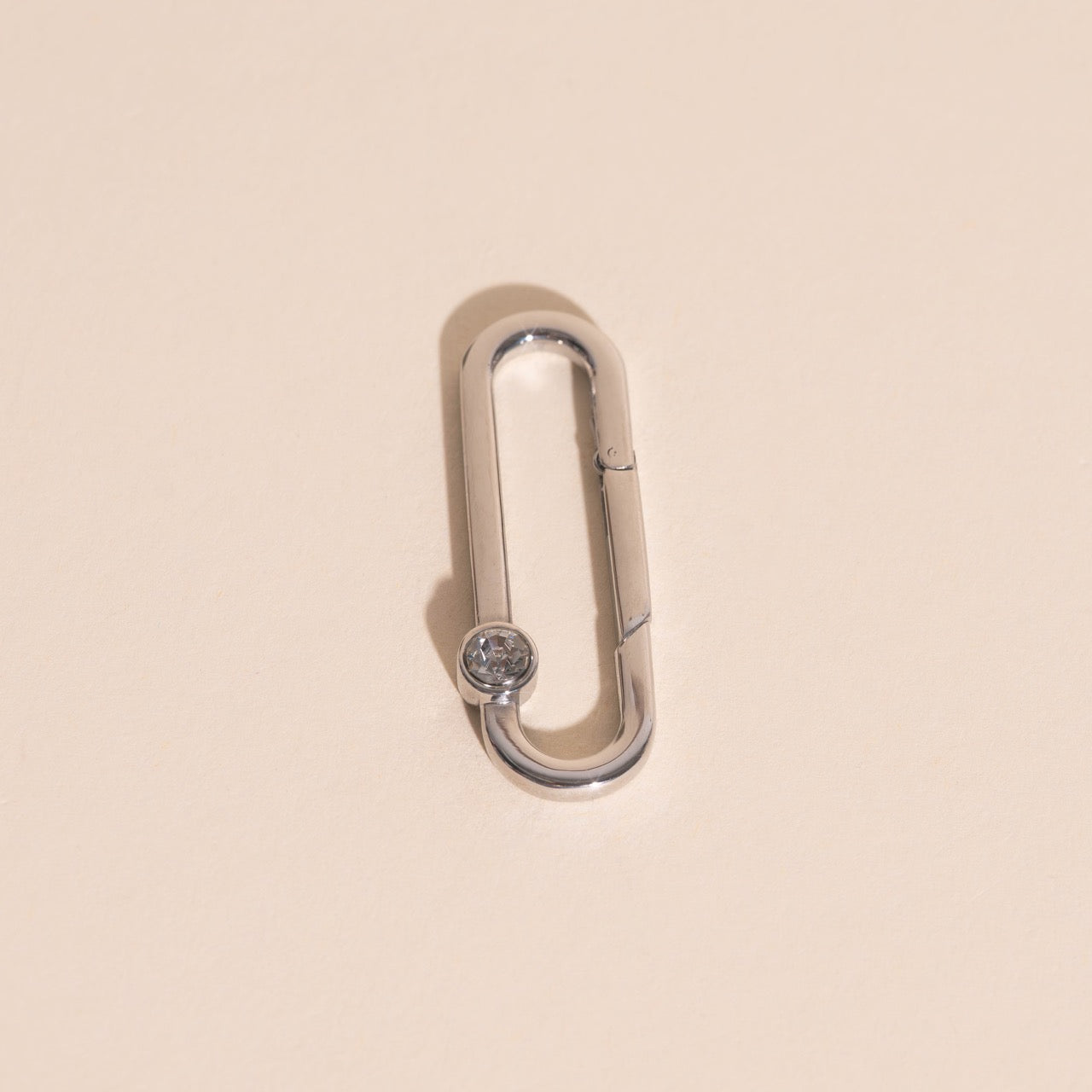 Crystal Rectangle Necklace Charm Clasp (30mm)