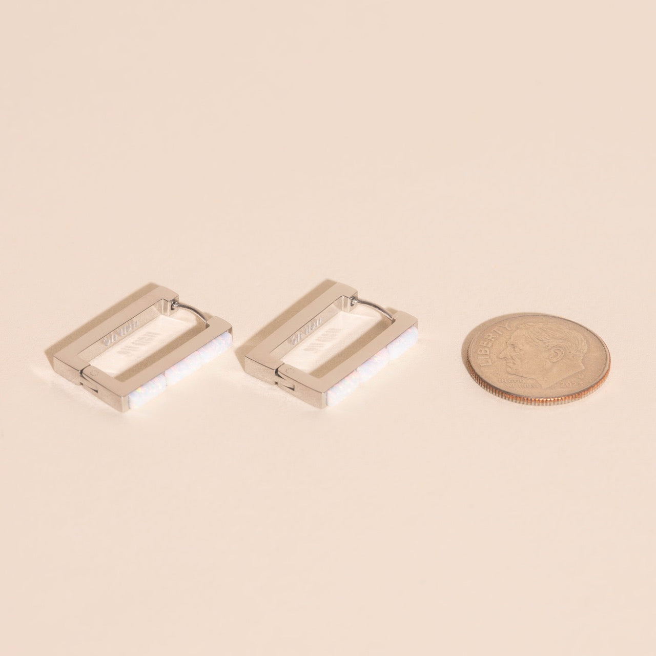 Oblong Opal Trio Huggie Hoop Earrings