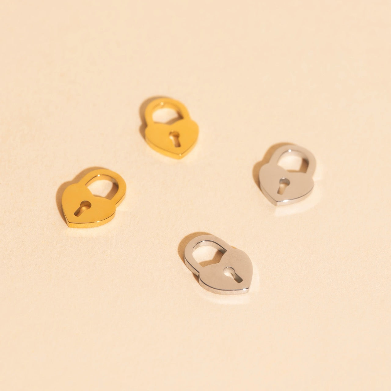 Heart Locket Chunky Huggie Hoop Charms
