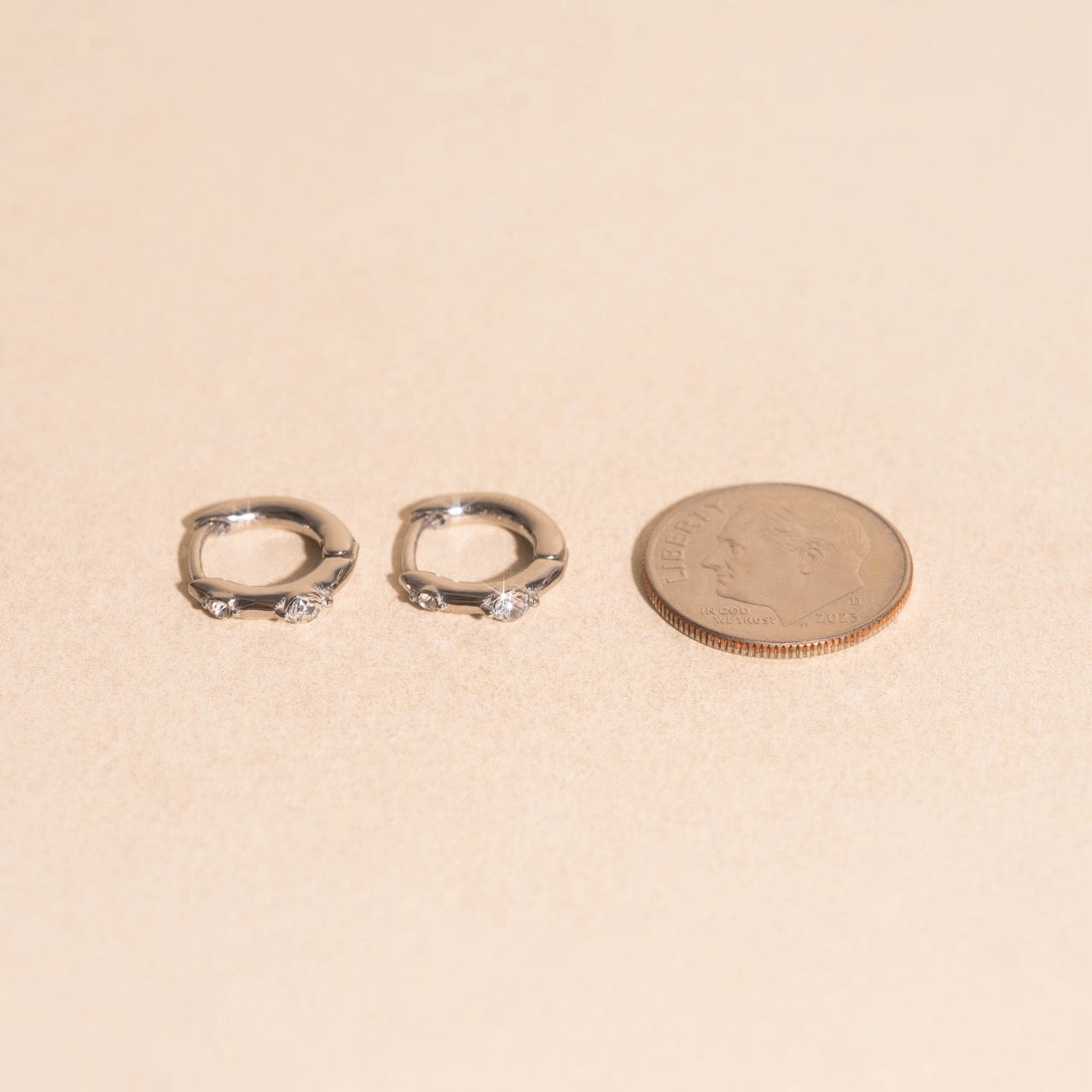 Mini Crystal Rounded Huggie Hoop Earrings