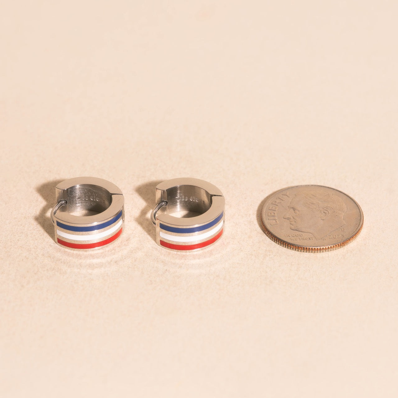 Liberty Stripes Super Chunky Huggie Hoop Earrings