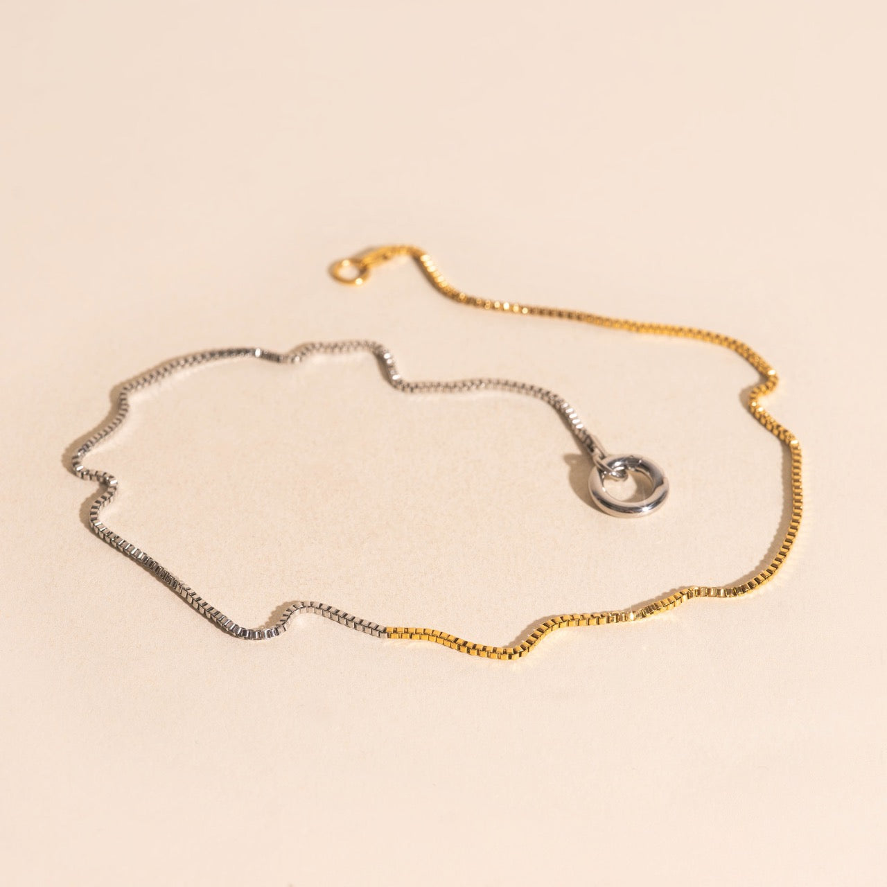 Mixed Metal Dainty Box Chain Necklace – Oh Clementine