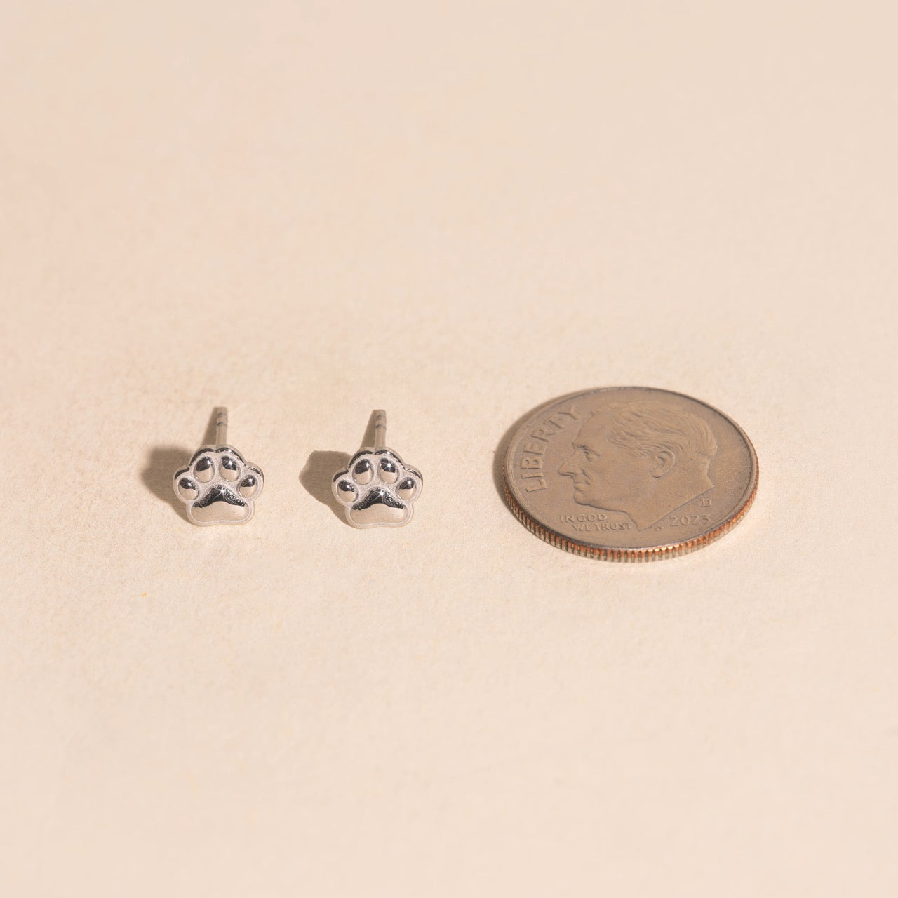 Paw Print Stud Earrings