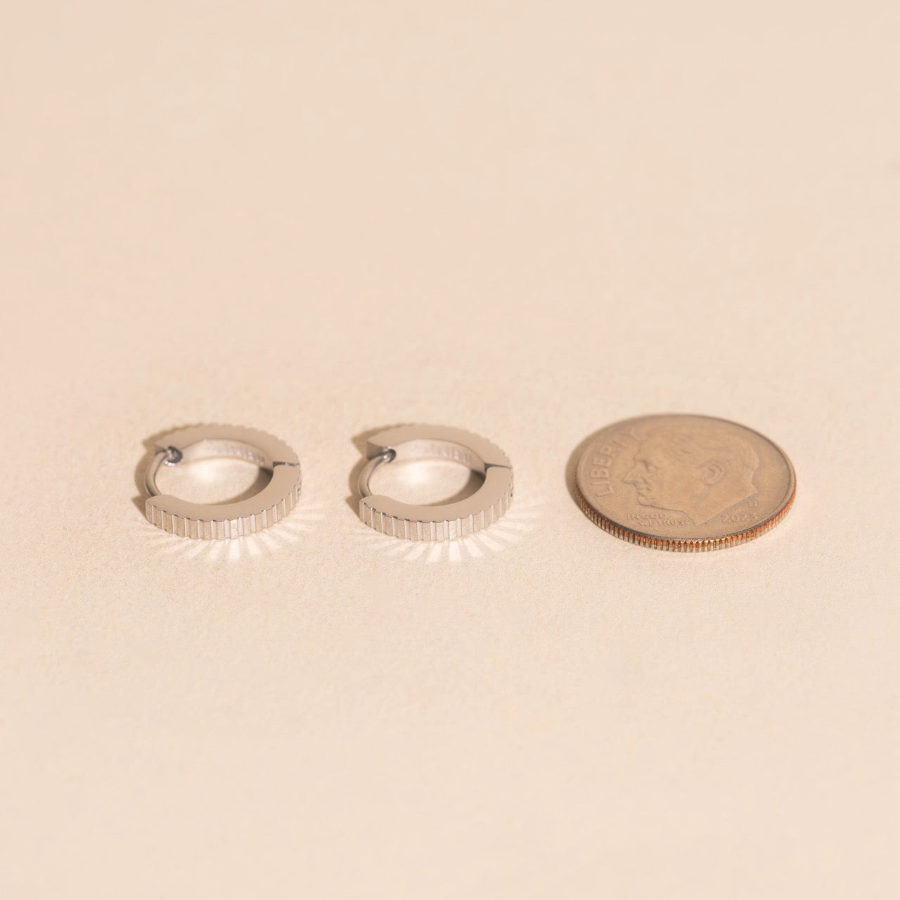 Textured Huggie Hoop Earrings