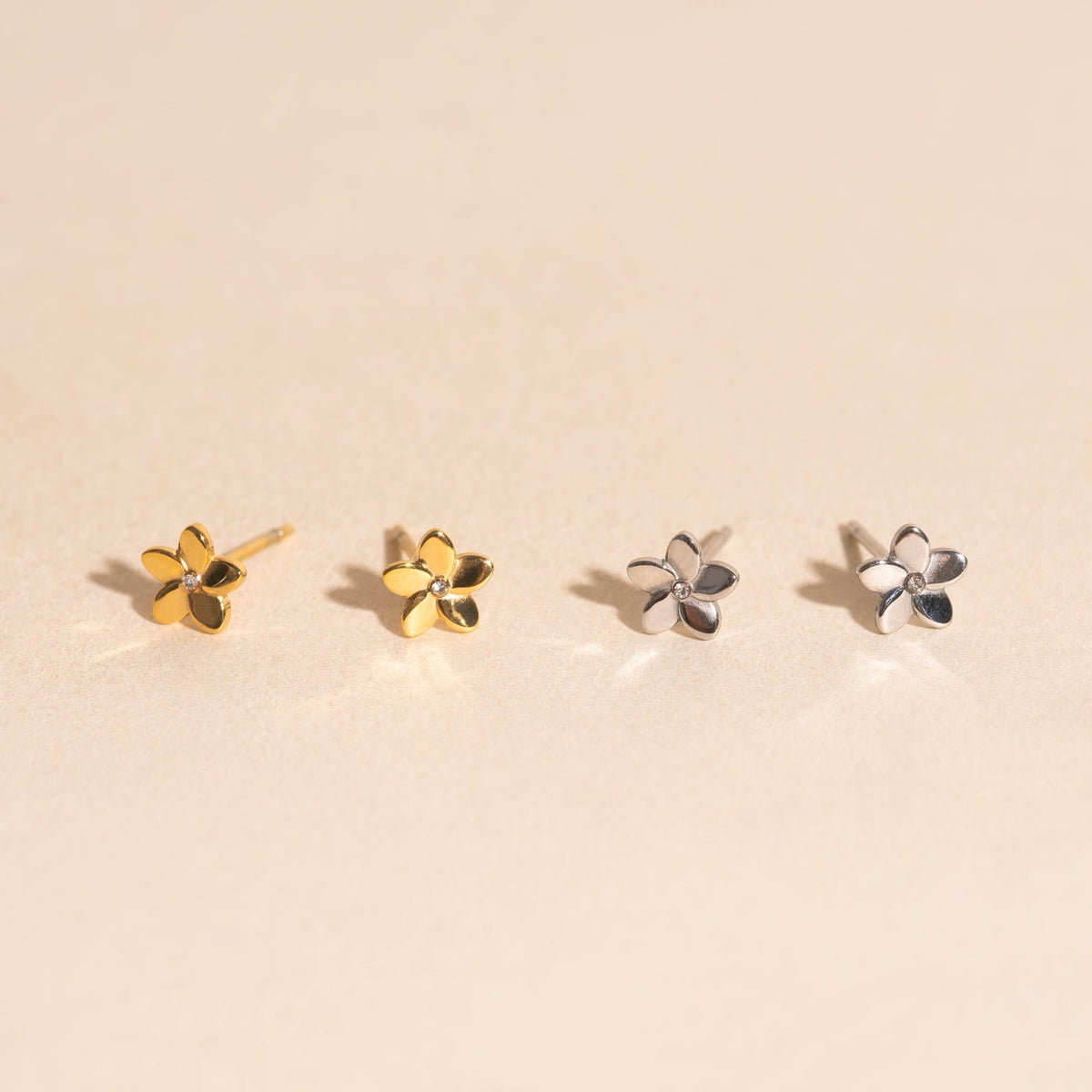 Plumeria Flower Stud Earrings