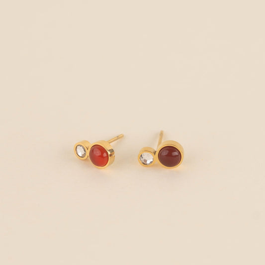 Amber Crystal Stud Earrings