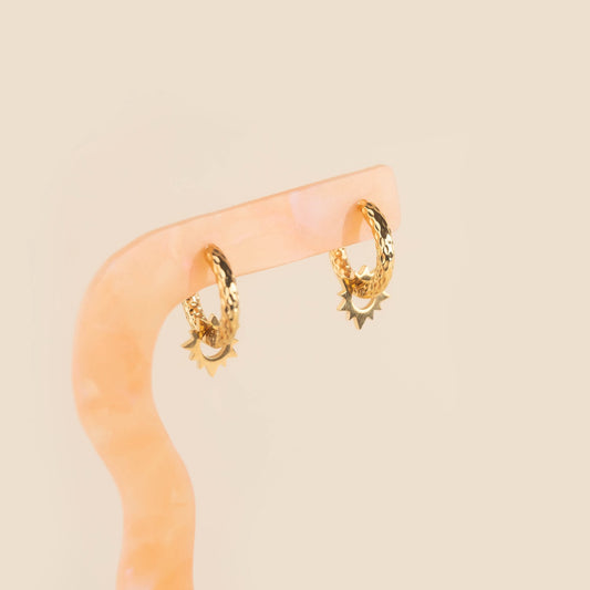 Sunburst Huggie Hoop Charms