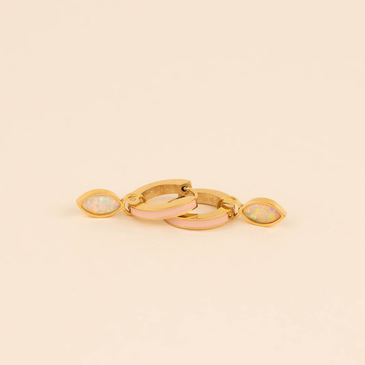 October Birthstone Huggie Hoop Charms