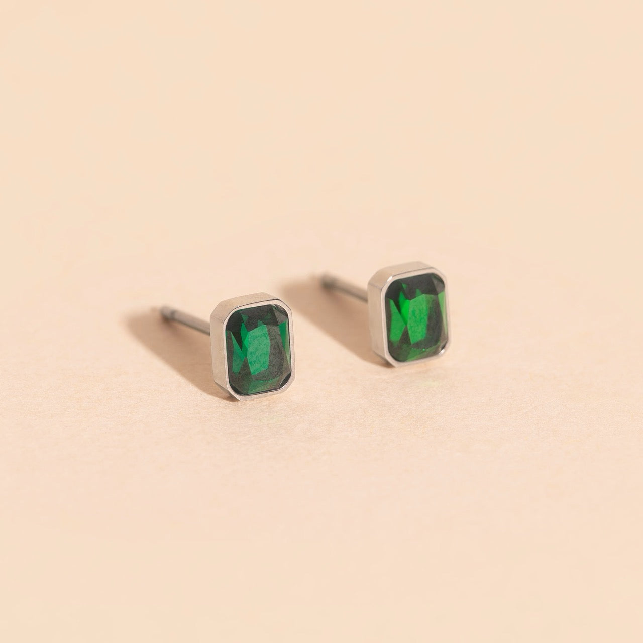 May Birthstone Stud Earrings