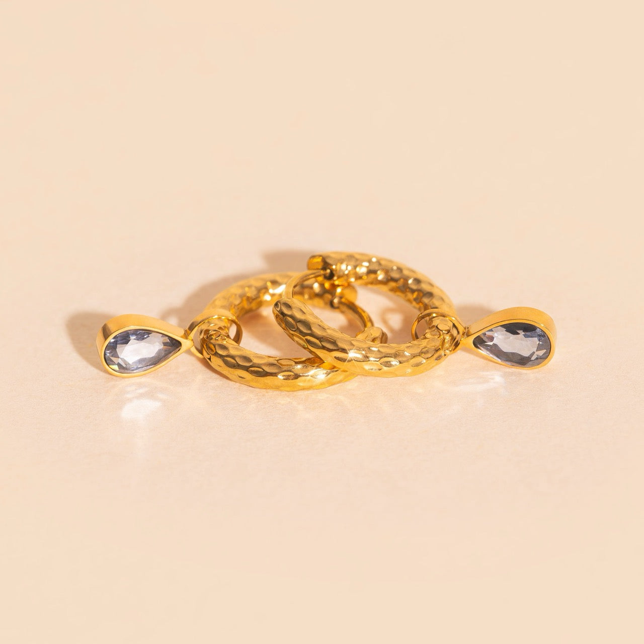 June Birthstone Huggie Hoop Charms