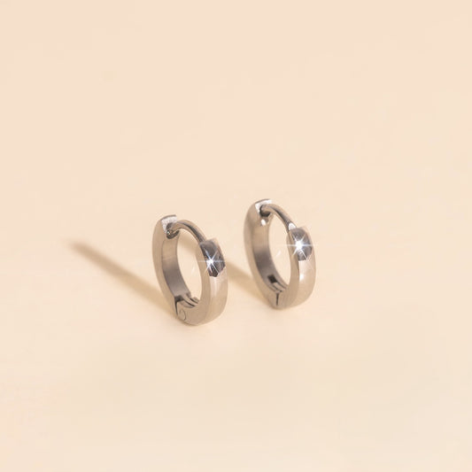 Smooth Tiny Huggie Hoop Earrings