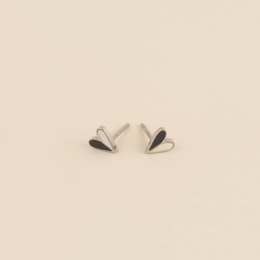 Mini Split Heart Stud Earrings