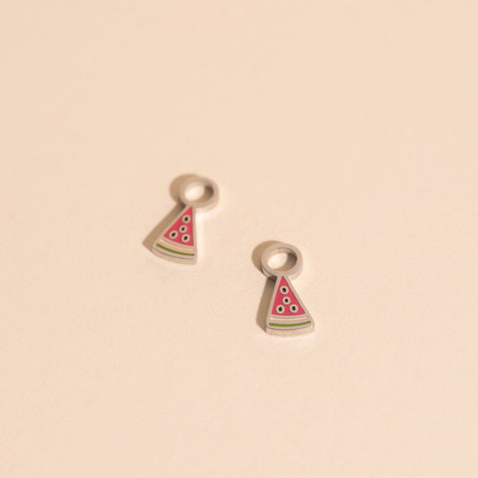 Mini Watermelon Huggie Hoop Charms