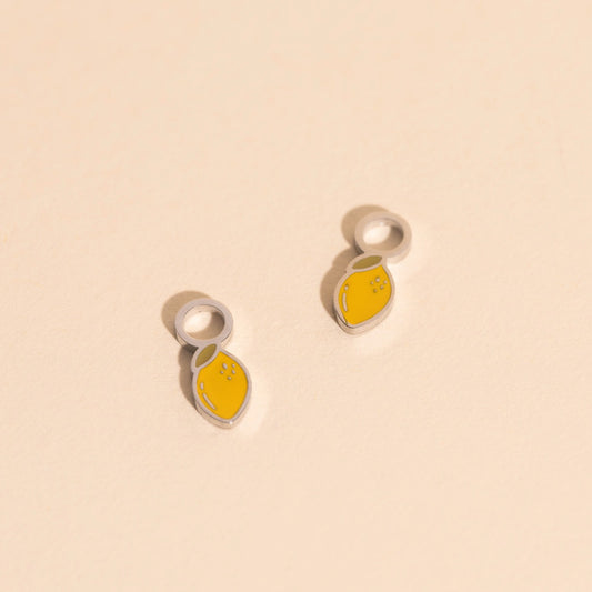 Mini Lemon Huggie Hoop Charms