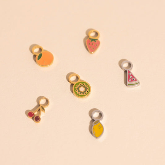 Mini Fruit Huggie Hoop Charms Stack Pack (8 items)
