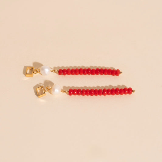 Reel Pearl Beaded Huggie Hoop Charms