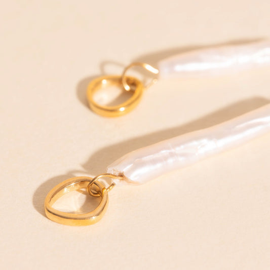 Sailor's Pearl Huggie Hoop Charms