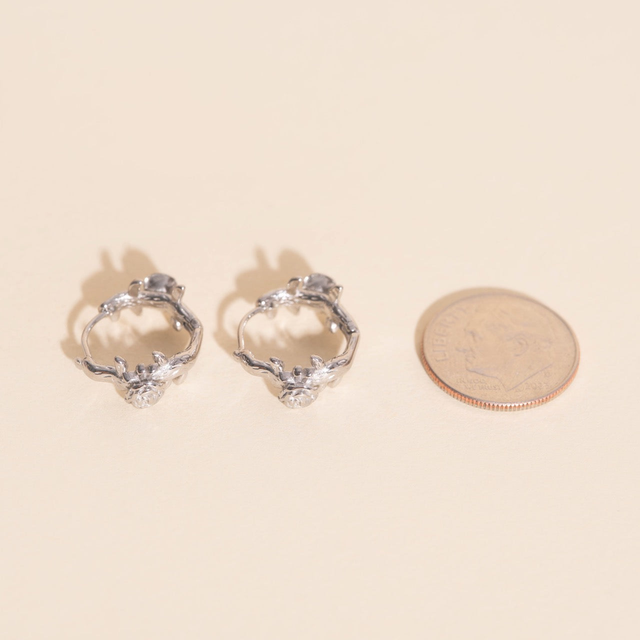 Climbing Rose Huggie Hoop Earrings