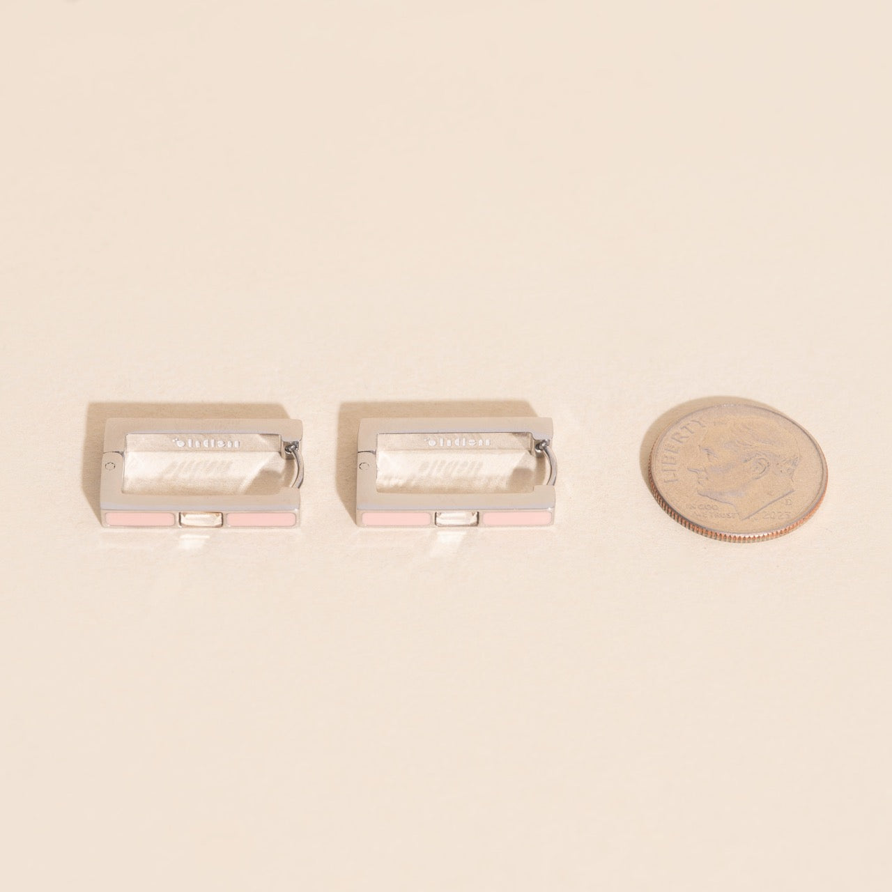 Blush Luxe Rectangle Huggie Hoop Earrings