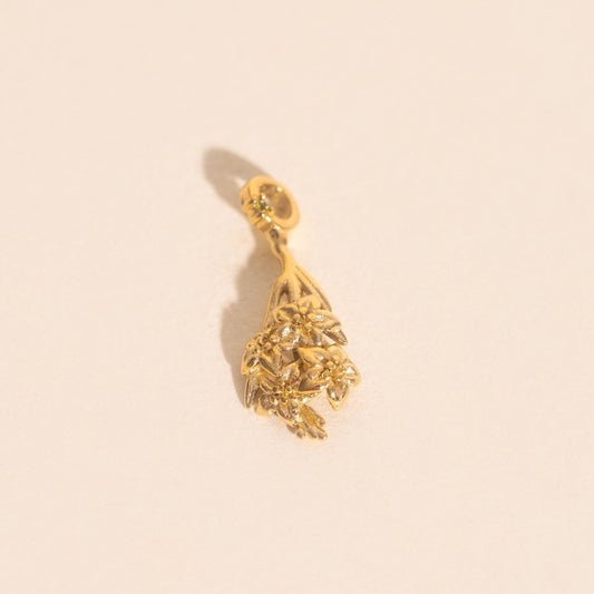 August Gladiolus Birth Flower Necklace Charm