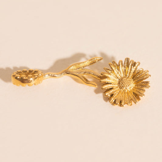 September Aster Birth Flower Necklace Charm