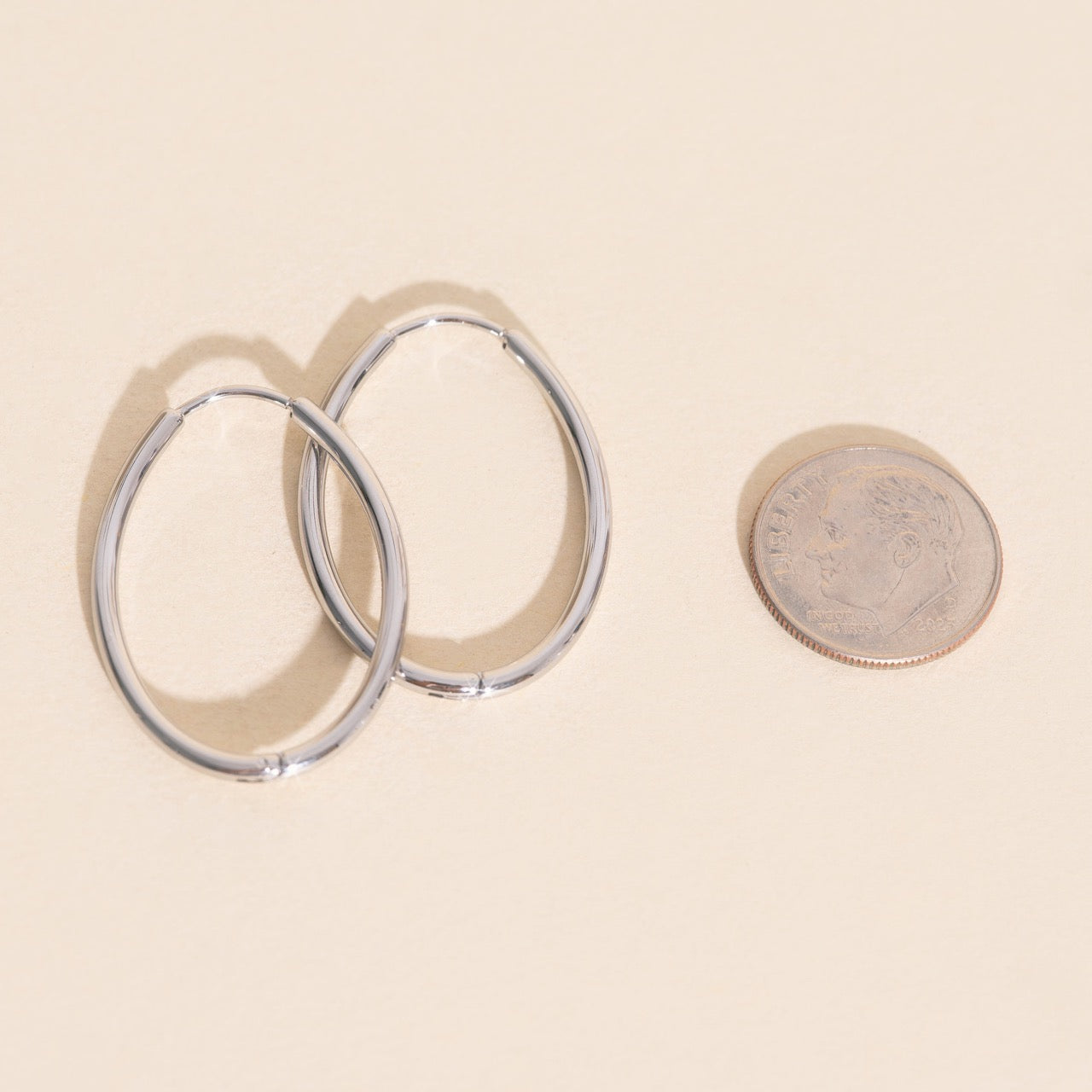 Oval Rounded Huggie Hoop Earrings
