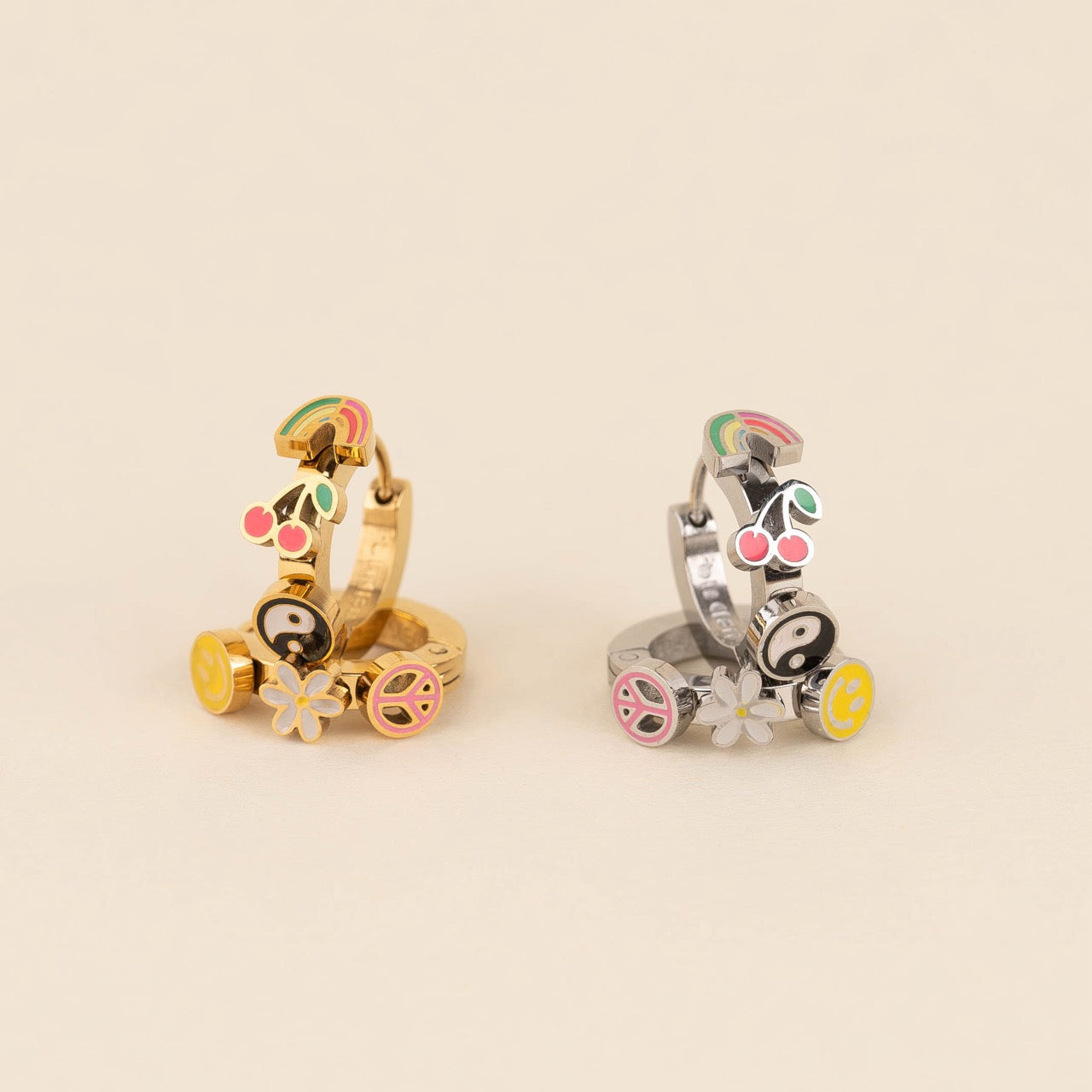 Groovy 3D Huggie Hoop Earrings