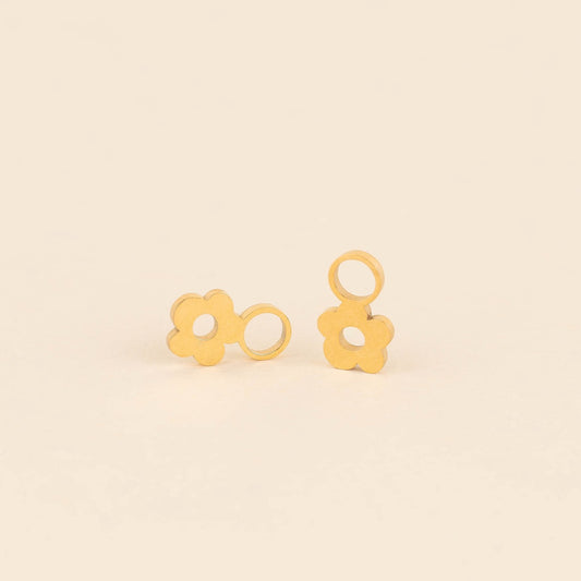 Mini Flower Huggie Hoop Charms