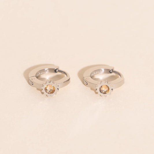 Sun 3D Huggie Hoop Earrings