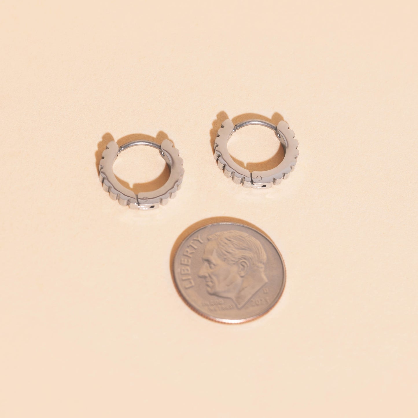 Scalloped Huggie Hoop Earrings