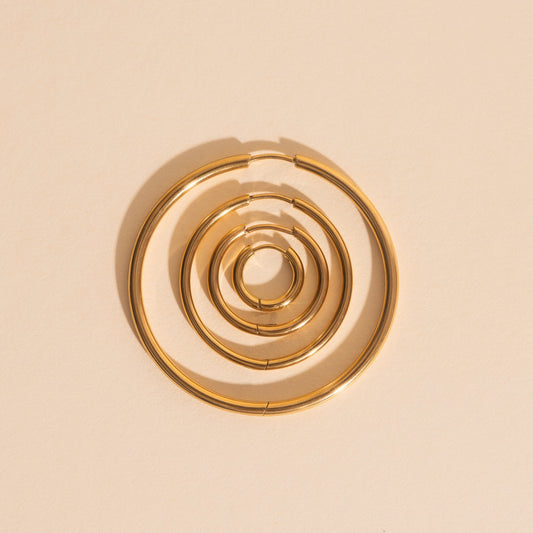 Circle Rounded Huggie Hoop Earrings