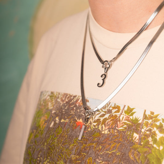 Numbers Necklace Charm 2-Pack (Silver)