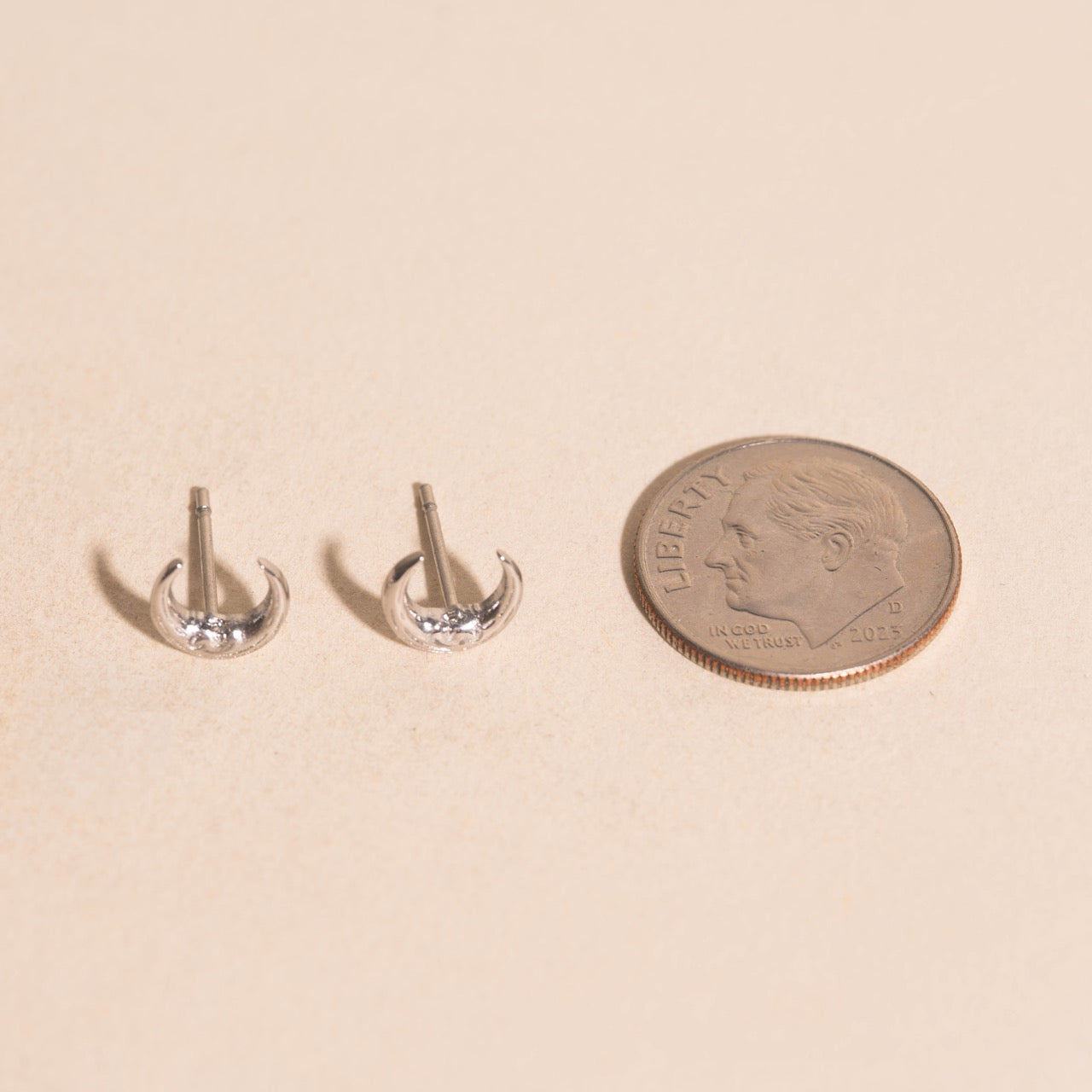 Friendly Moon Stud Earrings
