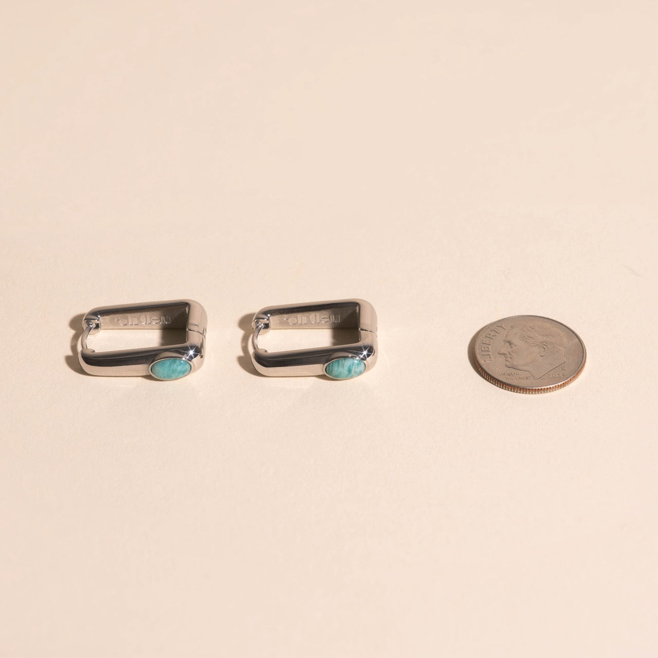 Planetary Rectangle Huggie Hoop Earrings
