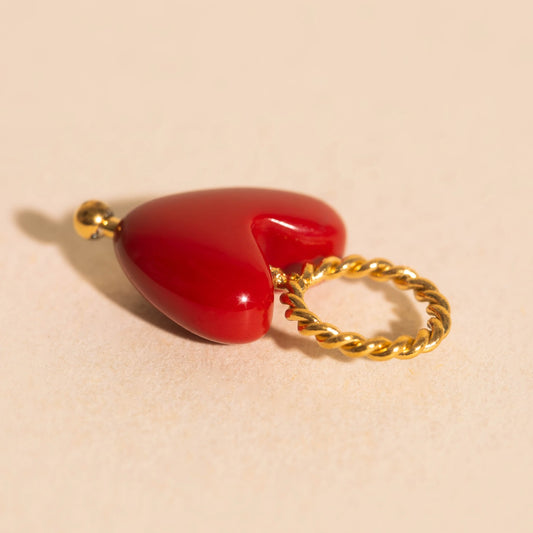 Heart Bead Necklace Charm