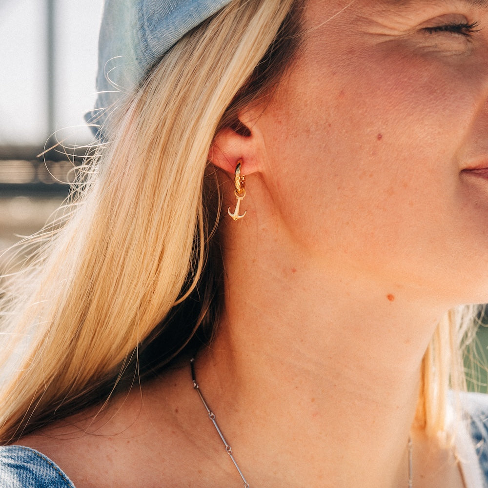 Anchors Aweigh Huggie Hoop Charms